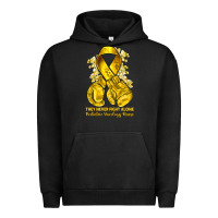 Pigment Black they never fight alone yellow ribbon with boxing g Urban Hoodie - NancyCooperArtShop