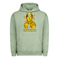 Pigment Oil Green they never fight alone yellow ribbon with boxing g Urban Hoodie - NancyCooperArtShop