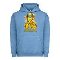 Pigment Pebble Blue they never fight alone yellow ribbon with boxing g Urban Hoodie - NancyCooperArtShop