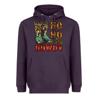 Plum christmas cowboy boots ho ho howdy Heavyweight Hoodie - RanaPortraitStore