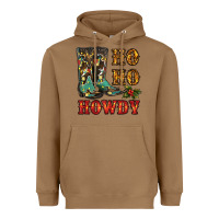 Toasted Coconut christmas cowboy boots ho ho howdy Heavyweight Hoodie - RanaPortraitStore