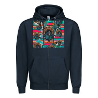 Navy Thanksgiving Turkey Zipper Hoodie - RanaPortraitStore