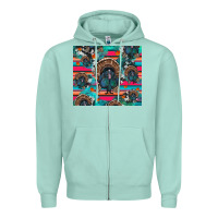 Seafoam Thanksgiving Turkey Zipper Hoodie - RanaPortraitStore