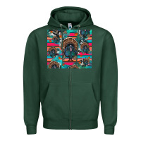Sports Green Thanksgiving Turkey Zipper Hoodie - RanaPortraitStore