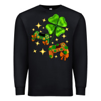 Black St. Patrick's Day with game control and clover Premium Sweatshirt - Neo Western