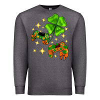 Charcoal Heather St. Patrick's Day with game control and clover Premium Sweatshirt - Neo Western
