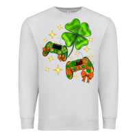 Dove Grey St. Patrick's Day with game control and clover Premium Sweatshirt - Neo Western
