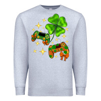 Heather Grey St. Patrick's Day with game control and clover Premium Sweatshirt - Neo Western