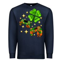 Navy St. Patrick's Day with game control and clover Premium Sweatshirt - Neo Western