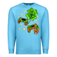 Ocean Blue St. Patrick's Day with game control and clover Premium Sweatshirt - Neo Western
