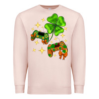 Pale Pink St. Patrick's Day with game control and clover Premium Sweatshirt - Neo Western