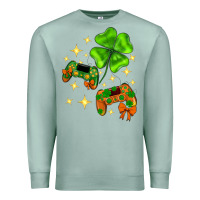 Seafoam St. Patrick's Day with game control and clover Premium Sweatshirt - Neo Western