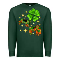 Sports Green St. Patrick's Day with game control and clover Premium Sweatshirt - Neo Western