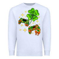 White St. Patrick's Day with game control and clover Premium Sweatshirt - Neo Western