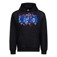 Black I am a survivor Colon Cancer blue ribbon Urban Hoodie - NancyCooperArtShop