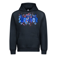 Navy I am a survivor Colon Cancer blue ribbon Urban Hoodie - NancyCooperArtShop