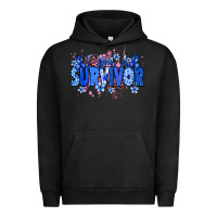 Pigment Black I am a survivor Colon Cancer blue ribbon Urban Hoodie - NancyCooperArtShop