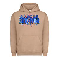 Pigment Burro I am a survivor Colon Cancer blue ribbon Urban Hoodie - NancyCooperArtShop
