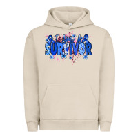 Pigment French Oak I am a survivor Colon Cancer blue ribbon Urban Hoodie - NancyCooperArtShop