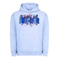 Pigment Grape Ice I am a survivor Colon Cancer blue ribbon Urban Hoodie - NancyCooperArtShop