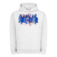 Pigment Lunar Rock I am a survivor Colon Cancer blue ribbon Urban Hoodie - NancyCooperArtShop