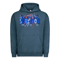 Pigment Midnight Navy I am a survivor Colon Cancer blue ribbon Urban Hoodie - NancyCooperArtShop