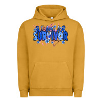 Pigment Peanut Butter I am a survivor Colon Cancer blue ribbon Urban Hoodie - NancyCooperArtShop