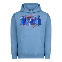 Pigment Pebble Blue I am a survivor Colon Cancer blue ribbon Urban Hoodie - NancyCooperArtShop