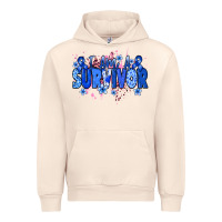 Sandshell I am a survivor Colon Cancer blue ribbon Urban Hoodie - NancyCooperArtShop