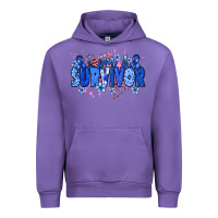 Tulip I am a survivor Colon Cancer blue ribbon Urban Hoodie - NancyCooperArtShop