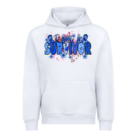 White I am a survivor Colon Cancer blue ribbon Urban Hoodie - NancyCooperArtShop