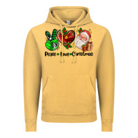 Vintage Mustard peace love  christmas Vintage Hoodie - AdoDesignShop