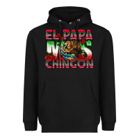 Black El Papa Mas Chingon Heavyweight Hoodie - texasbilliewilder