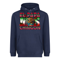 Navy El Papa Mas Chingon Heavyweight Hoodie - texasbilliewilder