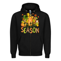 Black Tis' the season Fall Softball Zipper Hoodie - RanaPortraitStore