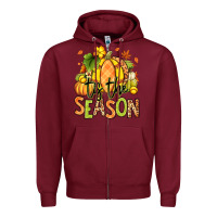 Burgundy Tis' the season Fall Softball Zipper Hoodie - RanaPortraitStore