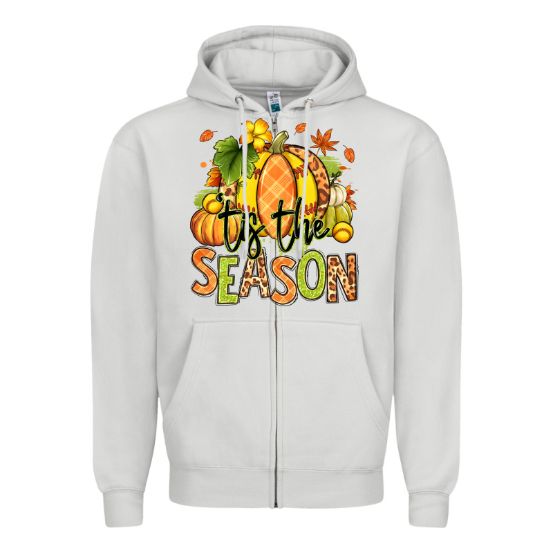 Tis' The Season Fall Softball Zipper Hoodie by RanaPortraitStore | Teevron