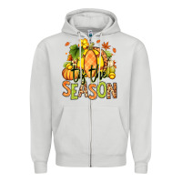 Dove Grey Tis' the season Fall Softball Zipper Hoodie - RanaPortraitStore