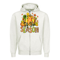 Oatmeal Heather Tis' the season Fall Softball Zipper Hoodie - RanaPortraitStore
