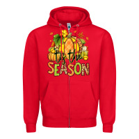 Red Tis' the season Fall Softball Zipper Hoodie - RanaPortraitStore