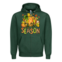 Sports Green Tis' the season Fall Softball Zipper Hoodie - RanaPortraitStore