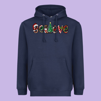 Christmas Believe Heavyweight Hoodie Designed By Ranaportraitstore