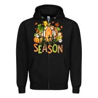 Black Tis' the season Fall American Football Zipper Hoodie - RanaPortraitStore