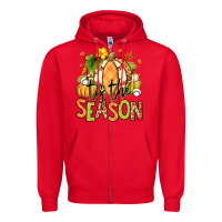 Red Tis' the season Fall American Football Zipper Hoodie - RanaPortraitStore