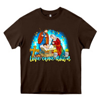 Chocolate Brown Love Came Down Heavy Core Tee - CowhideDigitalArt