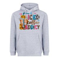 Heather Grey iced coffee addict Heavyweight Hoodie - Zillion Design Studio