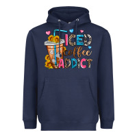 Navy iced coffee addict Heavyweight Hoodie - Zillion Design Studio