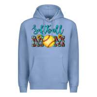 Colony Blue western leopard  sunflowers glitter mom softball Premium Hoodie - Artiststas