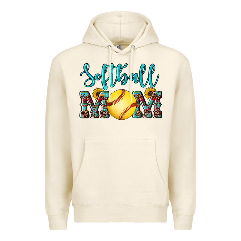 Western Leopard  Sunflowers Glitter Mom Softball Premium Hoodie by Artiststas | Teevron