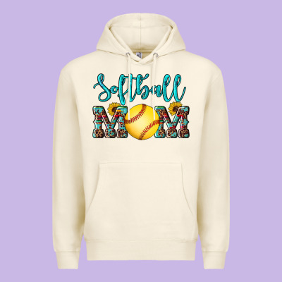 Western Leopard  Sunflowers Glitter Mom Softball Premium Hoodie Designed By Artiststas
